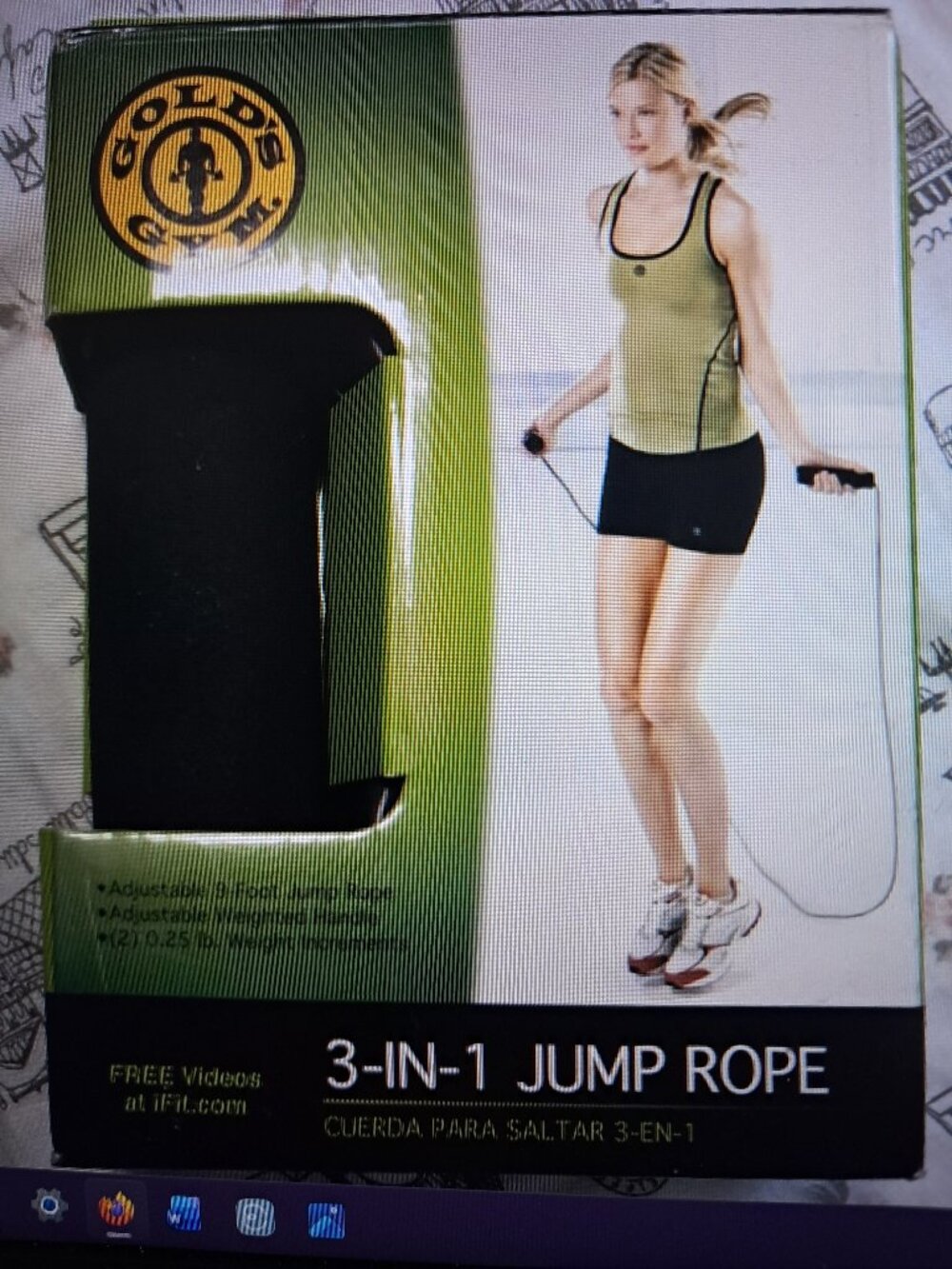 Gold's Gym Jump Rope Weighted 3 in 1 Cardio Tone Exercise Workout